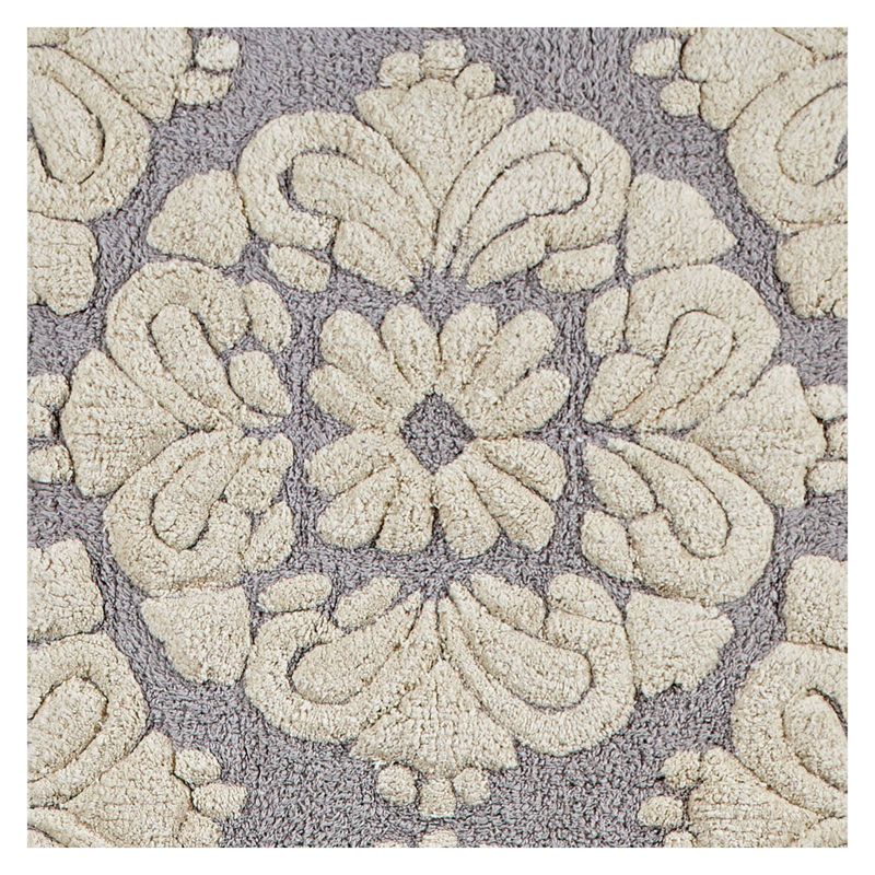 2pc Medallion Collection 100% Cotton Bath Rug Set Gray/Natural - Better Trends