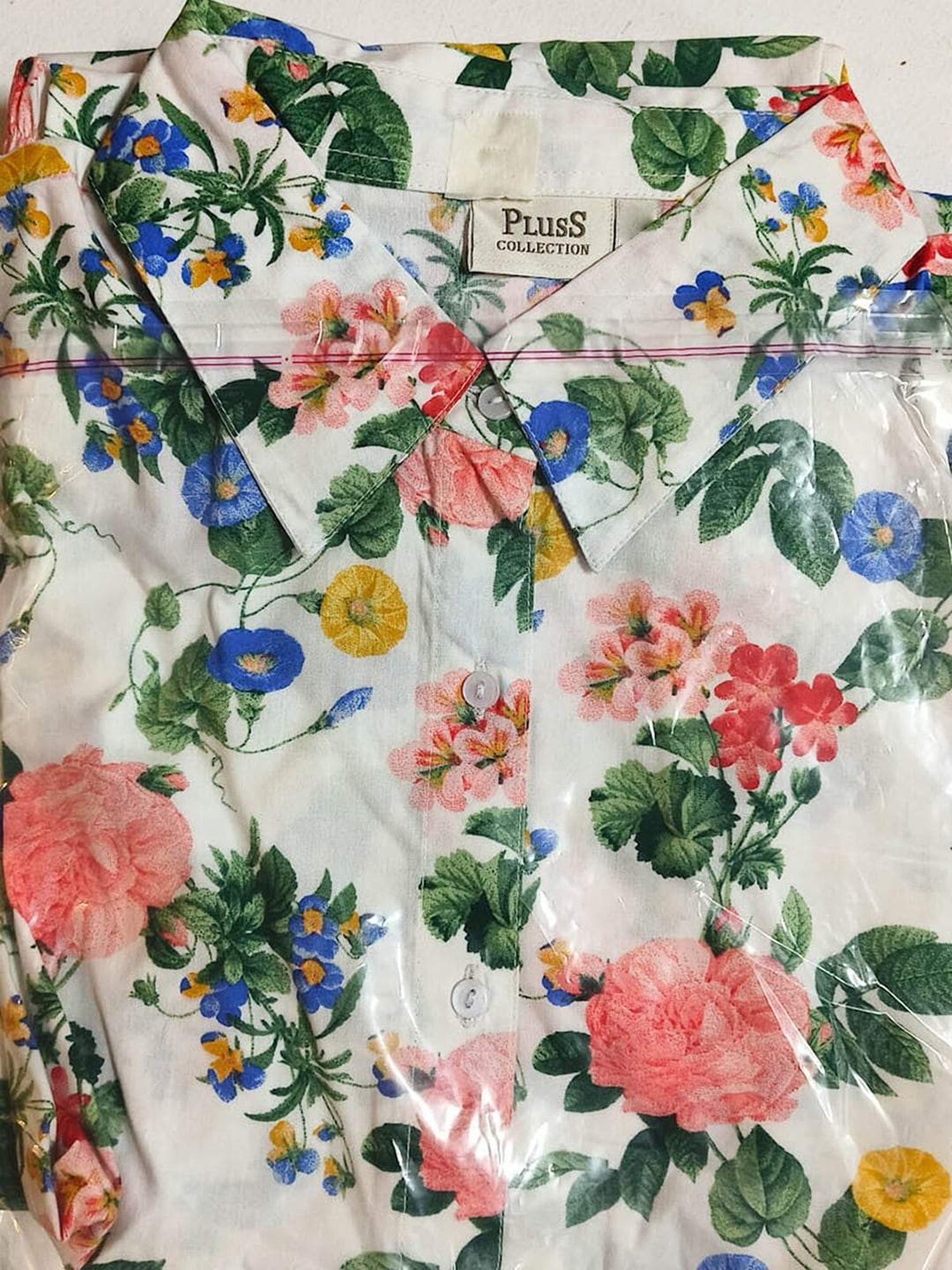 Melon by PlusS White Floral Print Shirt Pant Set