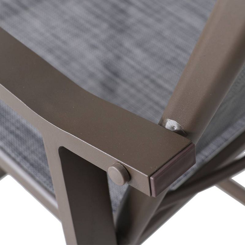 2pc Outdoor Counter Height Aluminum Bar Stools - Dark Gray - Crestlive Products