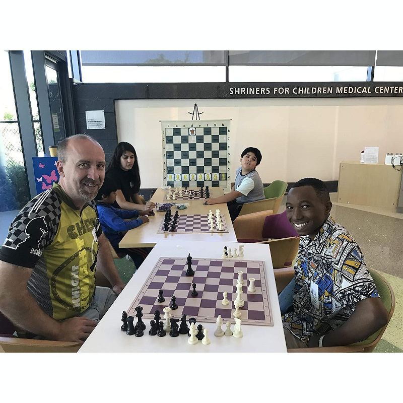 WE Games Plastic Staunton Tournament Chess Pieces in Black and Cream - 3.75 in King