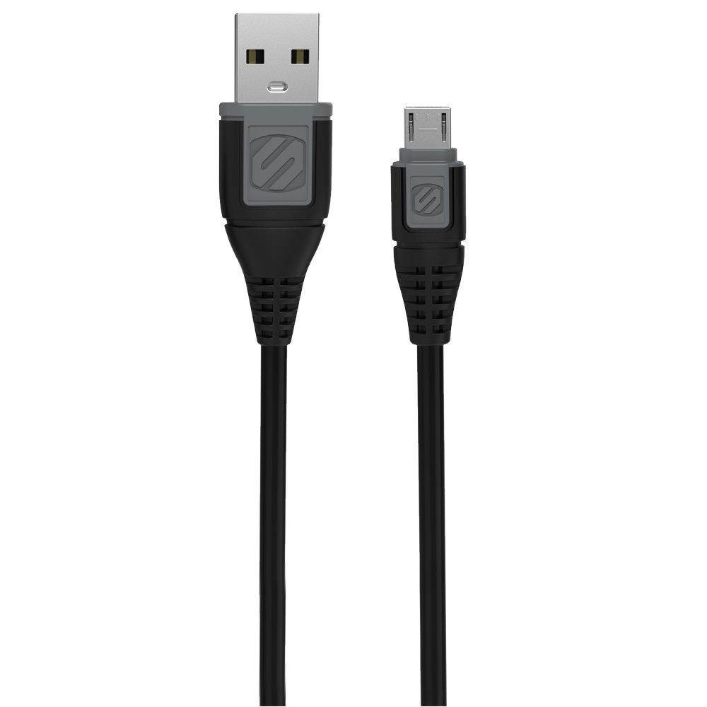 SCOSCHE USBM3 Syncable Micro Charge & Sync Cable for ALL micro-USB Devices 3-ft. Black/Gray