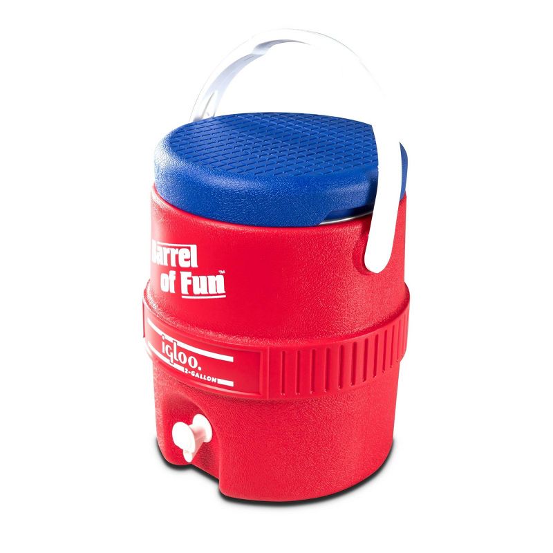 Igloo Barrel of Fun Retro Portable 2 Gallon Beverage Servers - Lobster Red