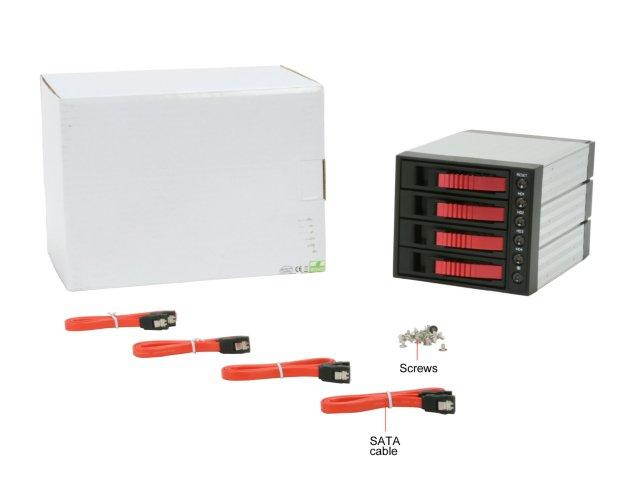 iStarUSA BPU-340SATA-RED 3x5.25" to 4x3.5" SAS/SATA 6.0 Gb/s Hot-Swap Cage