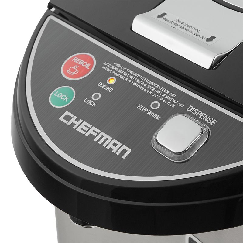 Chefman 5.3 Liter Instant Electric Auto Dispense Hot Water Pot, Stainless Steel