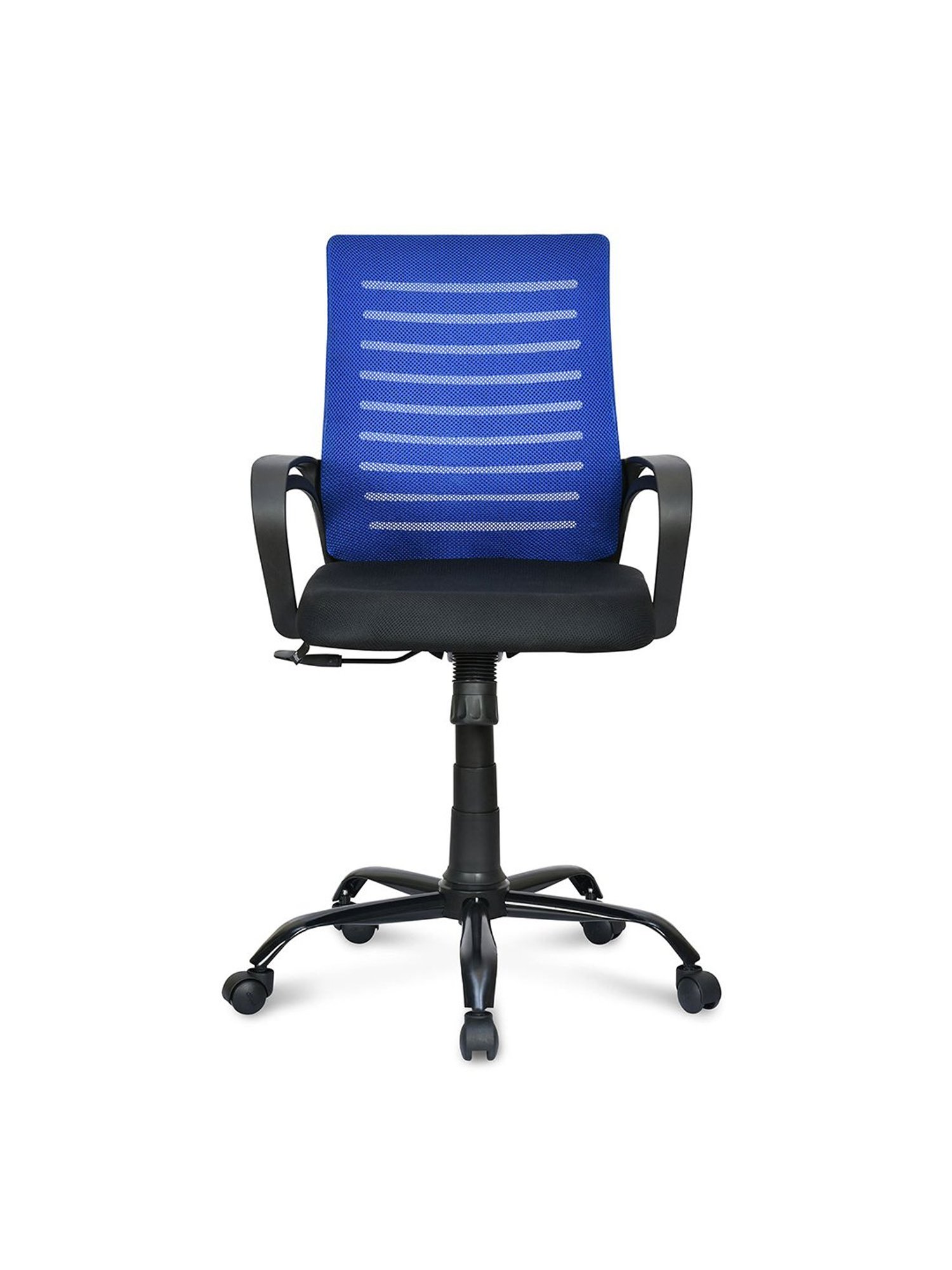 Nilkamal Giza Blue & Black Fabric Ergonomic Mid Back Office Chair with Height Adjustable