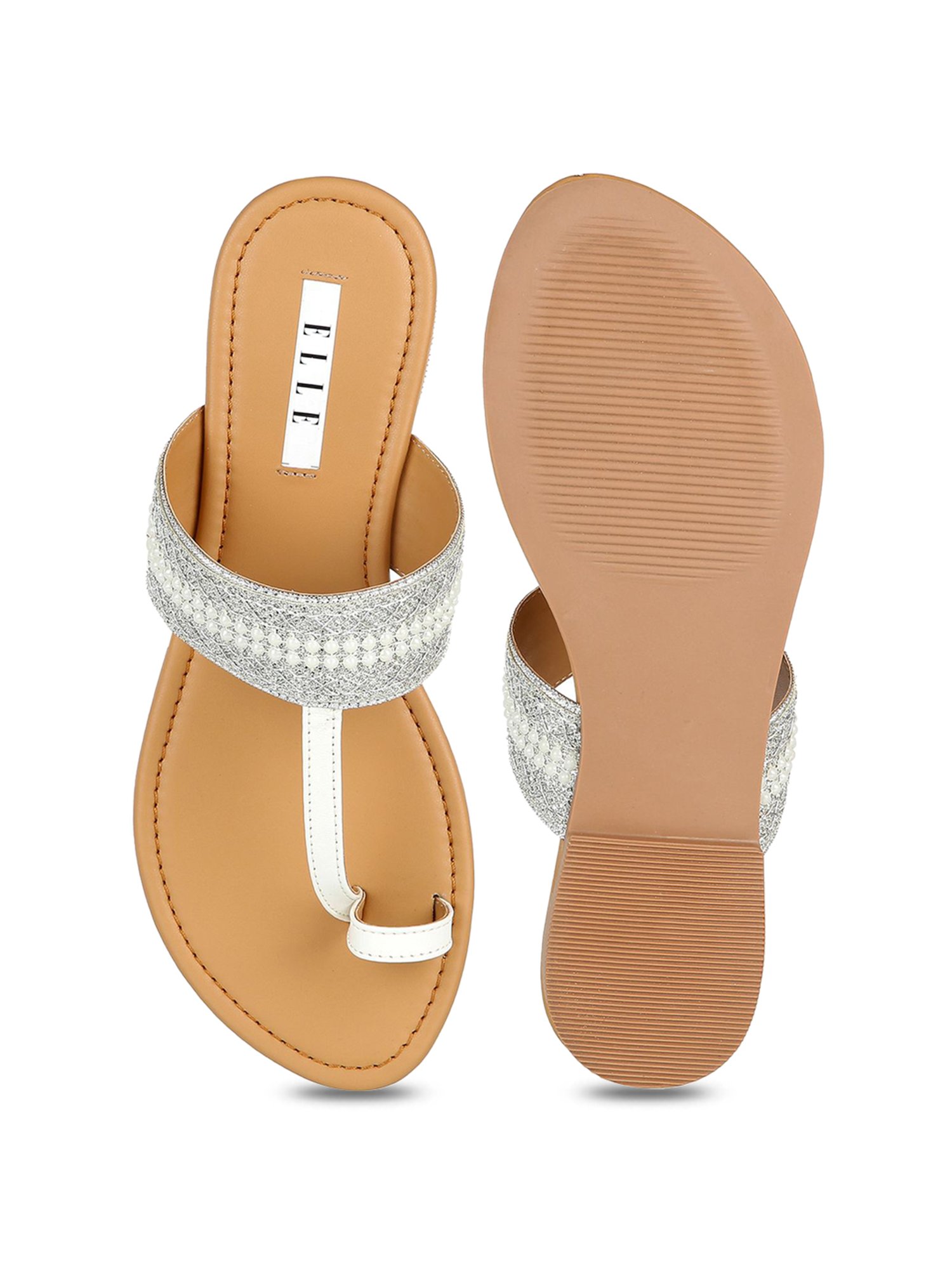 Elle Women's White Toe Ring Sandals