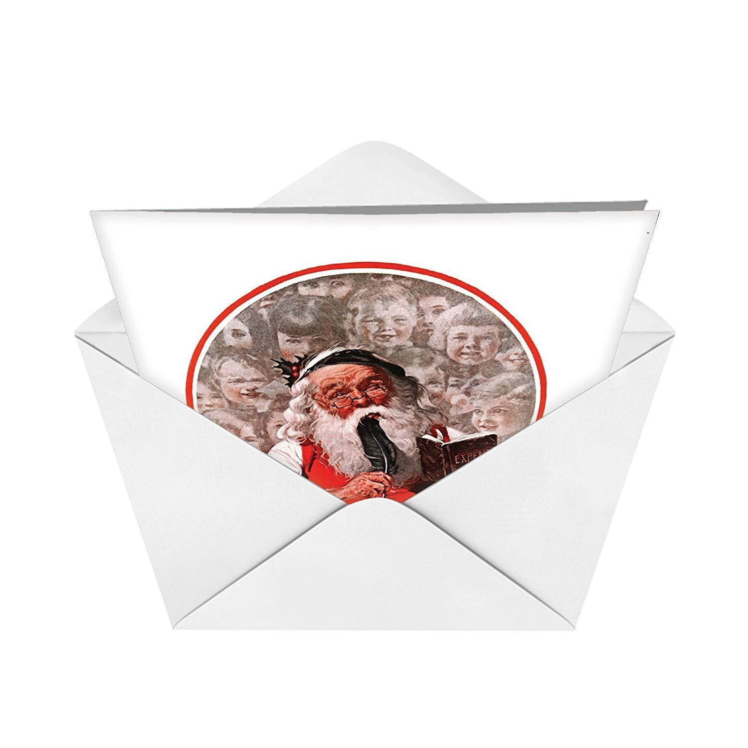 B6036AXSG Box Set of 12 Rockwell Holidays Christmas Greeting Card Vintage Artwork By The Well-Known American Artist Norman Rockwell; with Envelopes