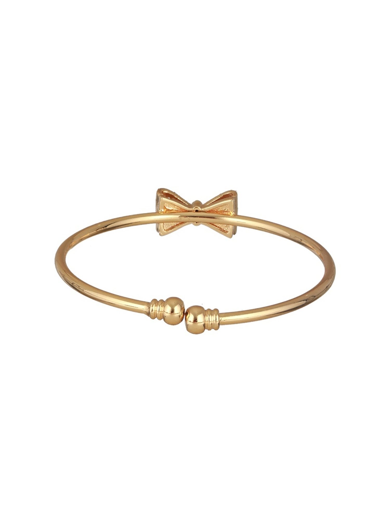 Prita by Priyaasi Studded Bow Gold-Plated Cuff Bracelet