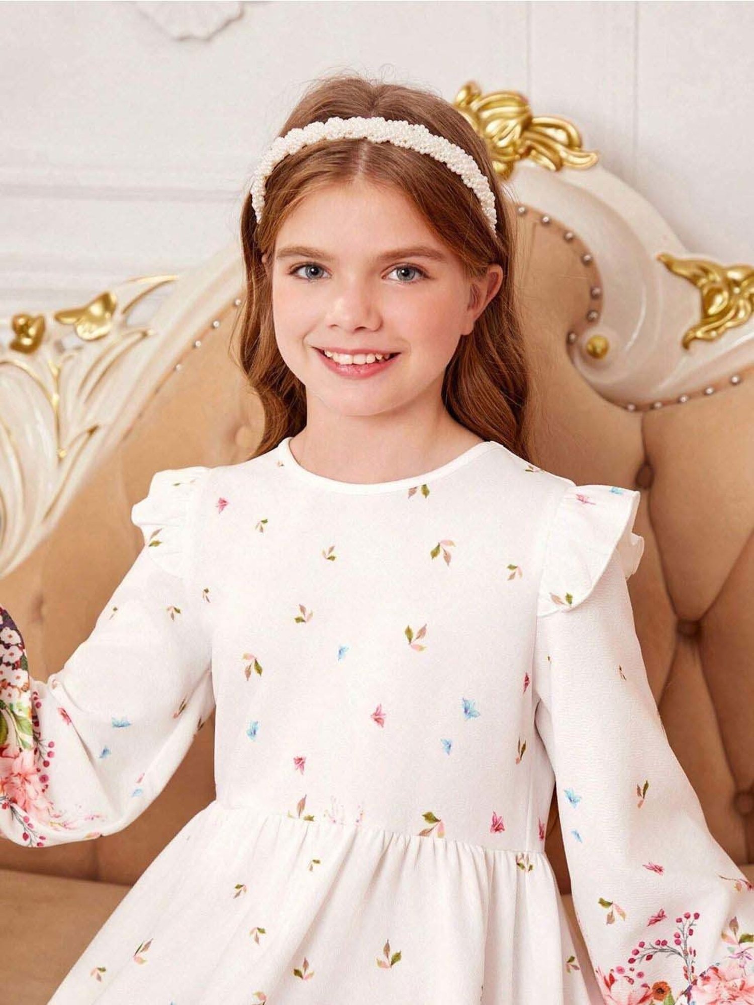 Bolly Lounge Girls Frost Floral Full Sleeves Dress