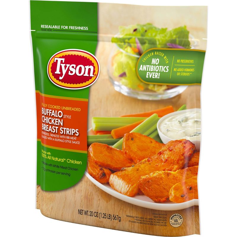 Tyson Unbreaded Buffalo Chicken Breast Strips - Frozen - 20oz