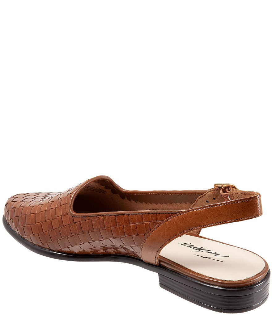 Trotters Lena Woven Leather Slingback Flats