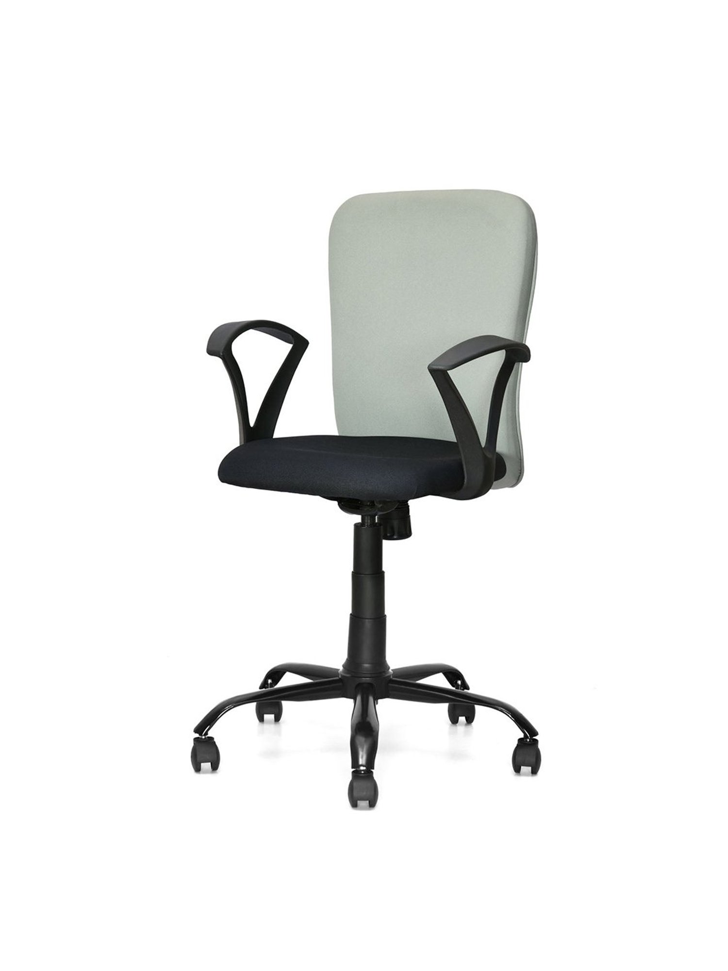 Nilkamal Lusaka Grey & Black Fabric Ergonomic Mid Back Office Chair with Height Adjustable