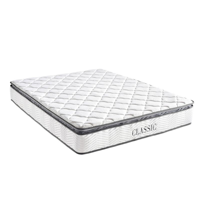 Classic Brands 8 Inch Memory Foam Adjustable Base Friendly Medium Firm Mattress with Knit Cover and Support Layer, Queen, White