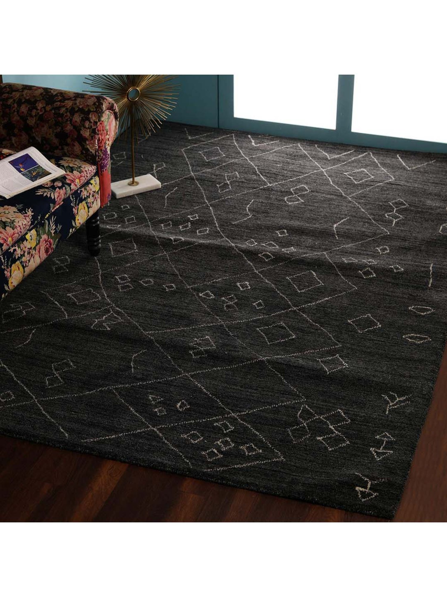 Pequra Black Wool XL Carpet - Set of 1