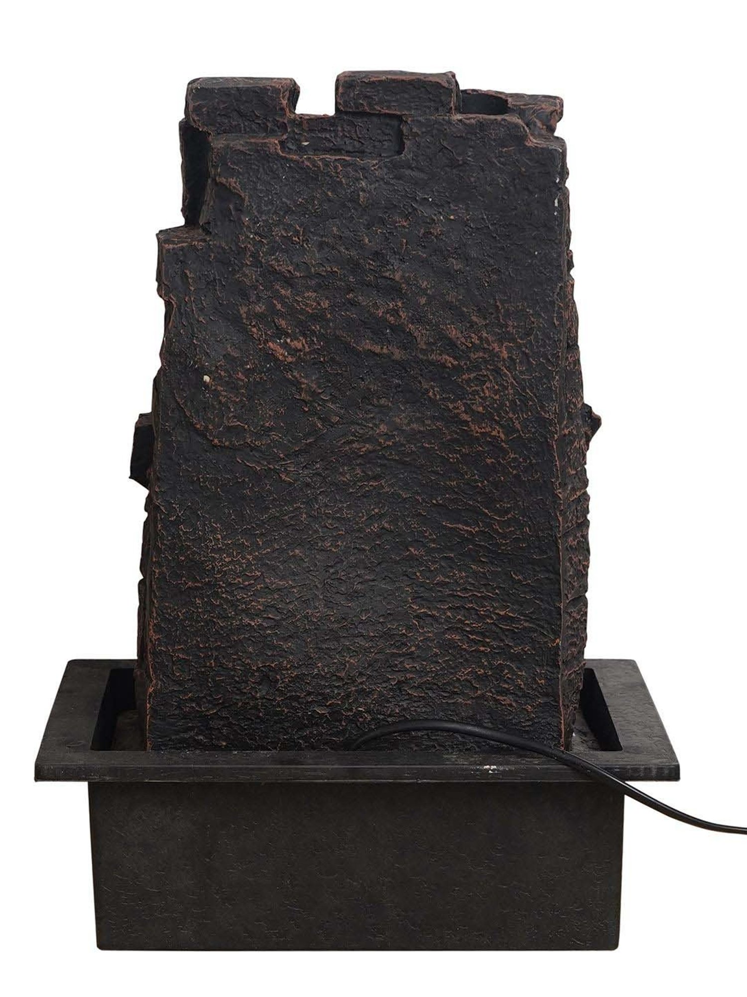 CHRONIKLE Brown & Golden Polyresin Ganesha Idol Front Curtain Waterfall Fountain