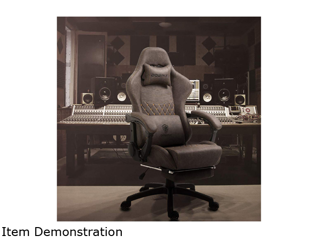 Dowinx Gaming Chair Office Chair PC Chair with Massage Lumbar Support, Racing Style PU Leather High Back Adjustable Swivel Task Chair with Footrest (Black&Red)