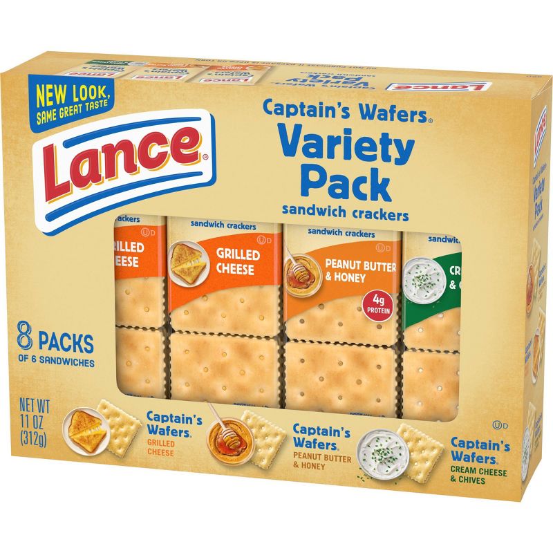 Lance Variety Pack Captain's Wafer Cracker Sandwiches - 11oz/8ct