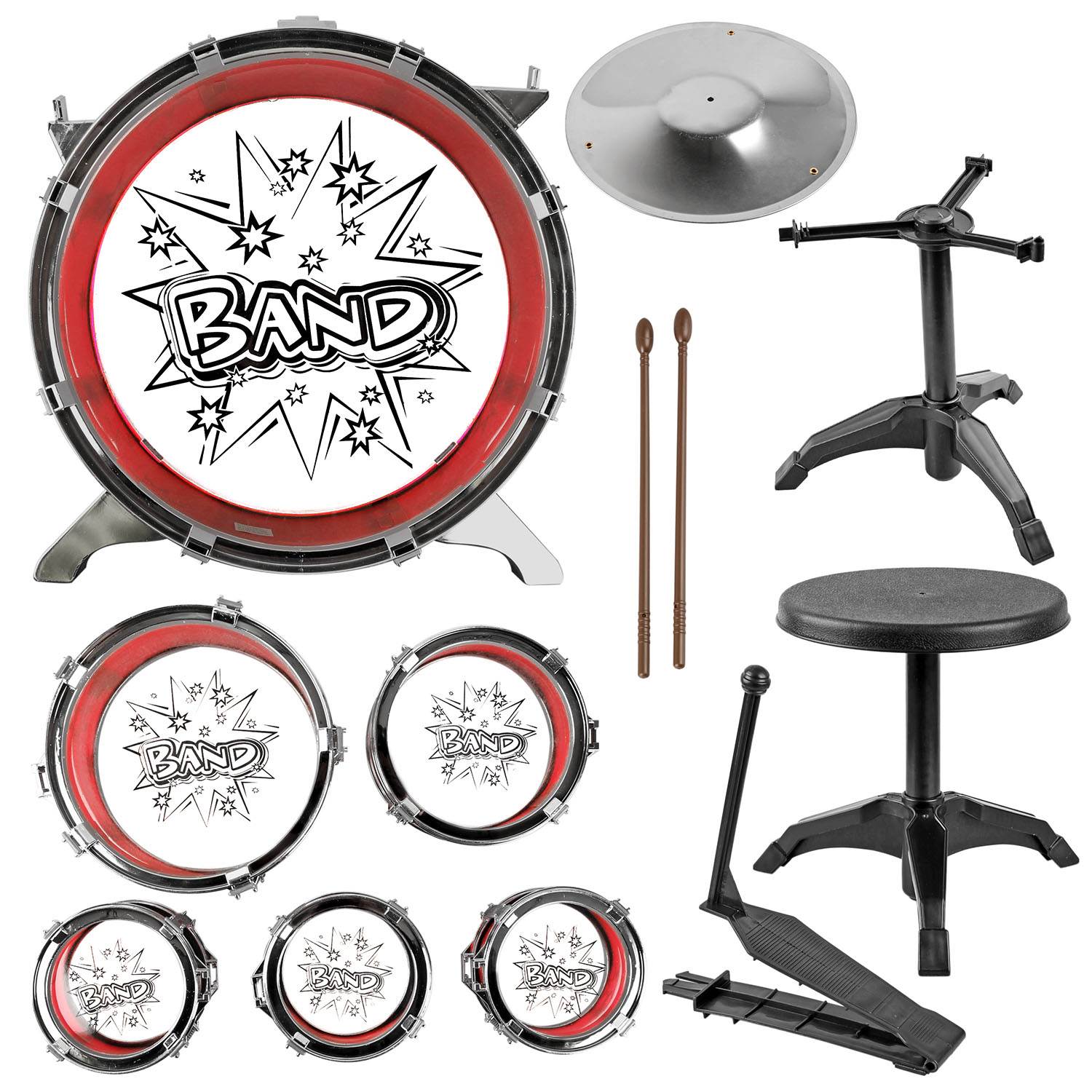 Urban Kit Kids Musical Drum Instrument Set Red UK-PS75A-RED