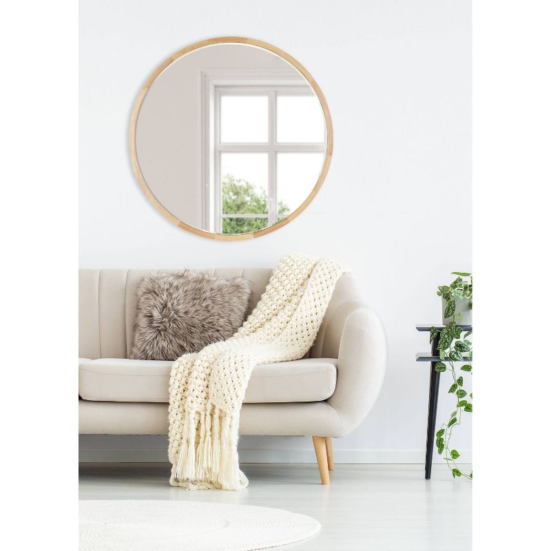 30" McLean Round Wall Mirror Natural - Kate & Laurel All Things Decor