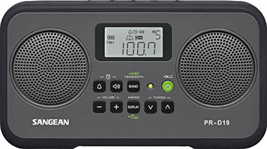 Sangean PR-D19BK FM Stereo/AM Digital Tuning Portable Radio with Protective Bumper (Gray/Black)