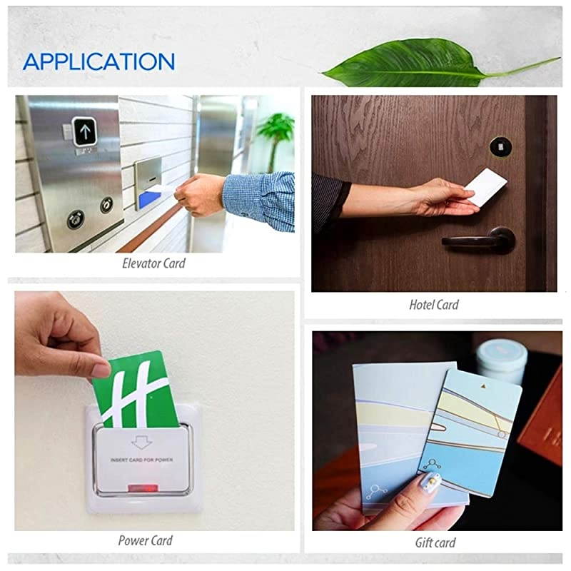 13.56MHz MIFARE Classic 1K RFID Smart Cards ISO14443A Blank RFID Hotel Key Cards Sublimation Printable (Pack of 100)