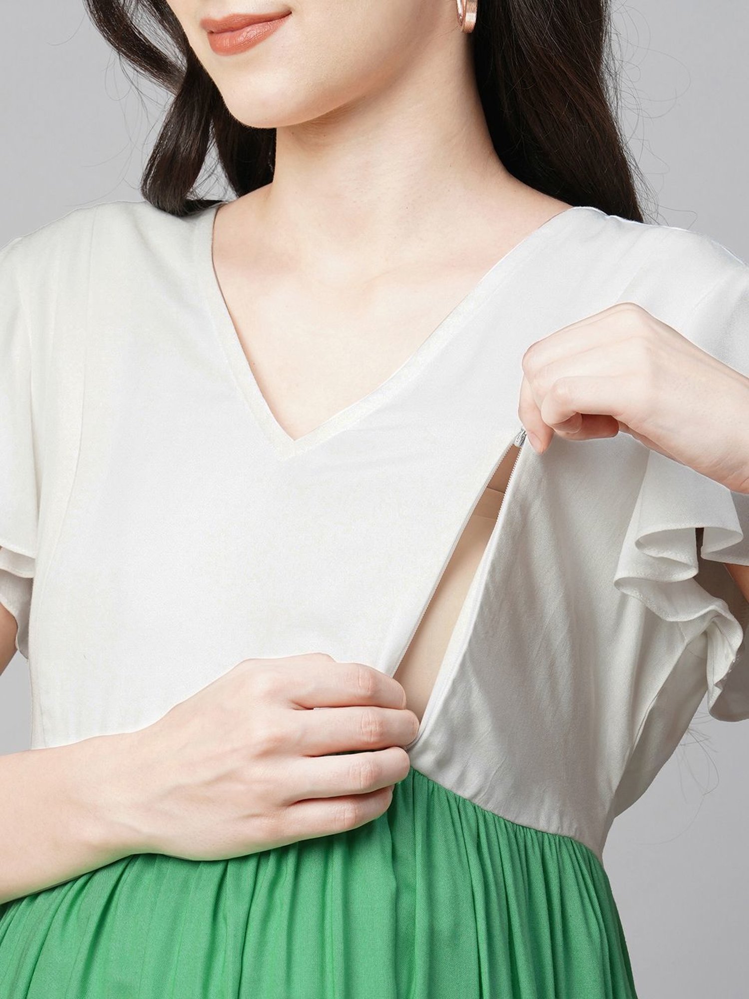 MomToBe Multicolored Color-Block Maternity Dress