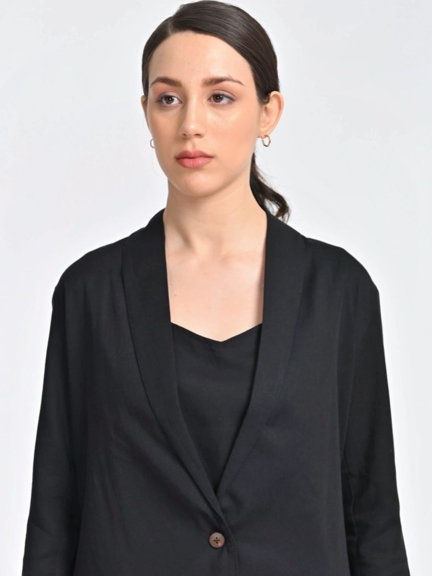 Saltpetre Black 3 Piece Overlay And Slip Top With Trousers Co-ords Set