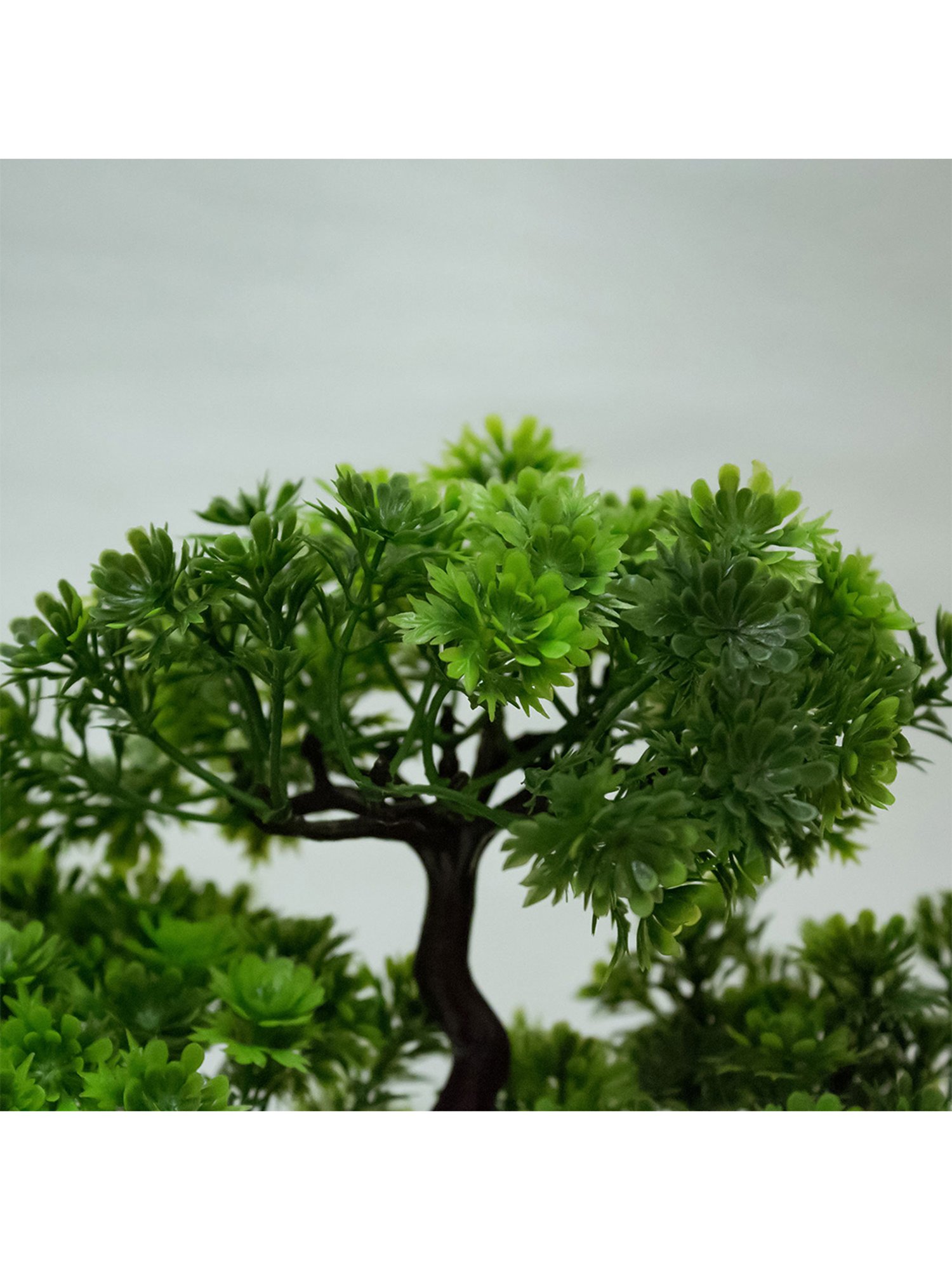 Amflix Green Artificial Bonsai Plant With Pot