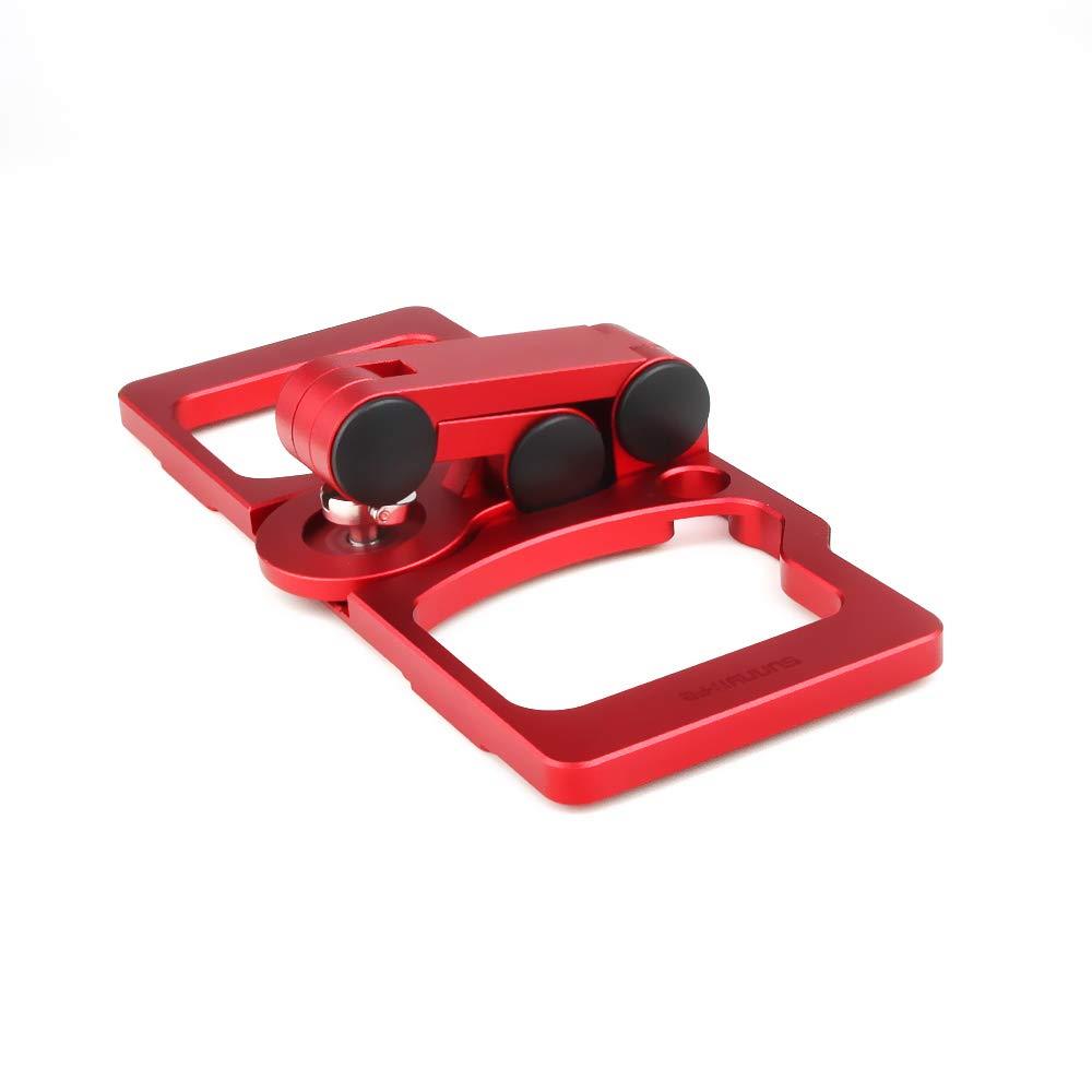 Anbee Foldable Aluminum Tablet Stand Smart Phone Holder Bracket with Lanyard Compatible with DJI Mavic 2 / Mavic Pro Platinum/Mavic Air/Spark Drone Remote Controller, Red