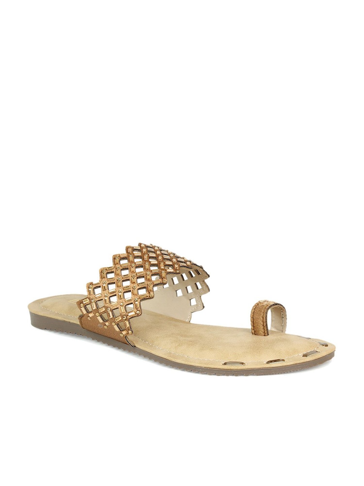 Inc.5 Women's Antique Gold Toe Ring Sandals