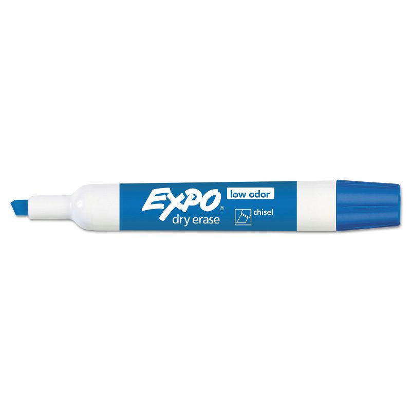 EXPO Low Odor Dry Erase Marker Chisel Tip Blue Dozen 80003