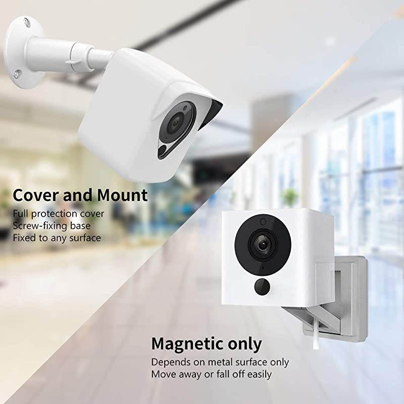 Cam Camera Wall Mount Bracket, COOWUFAN Weather Proof 360 Degree Protective Adjustable Housing Mount and Cover for Cam V2 V1 and Ismart Spot Camera Indoor Outdoor (White(1 Pack))