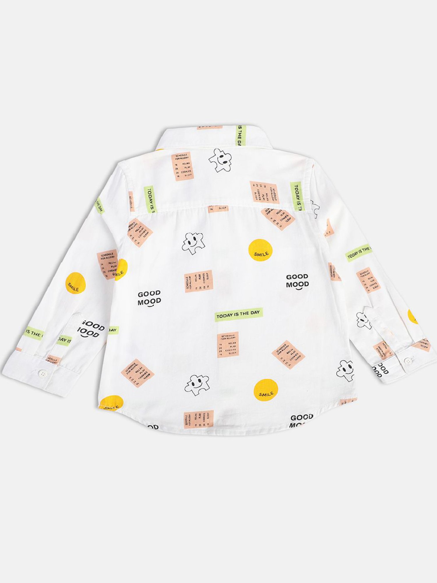 MINIKLUB Kids White Printed Full Sleeves Shirt