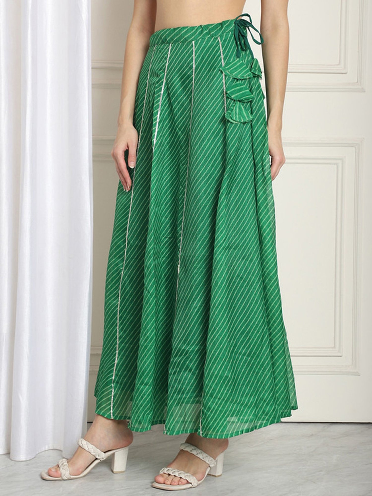 NEUDIS Green Stripes Skirt