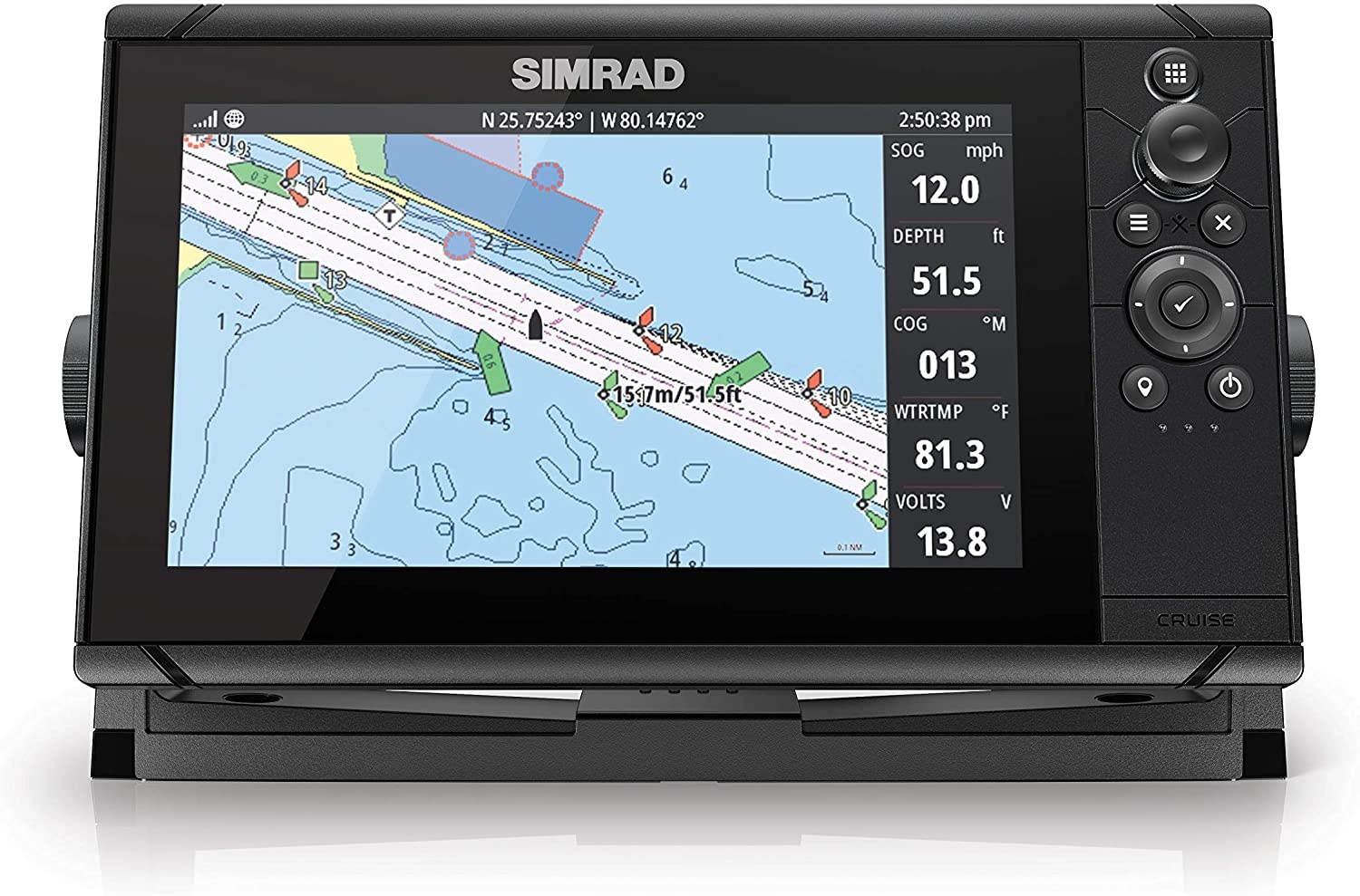 Simrad Cruise-9 Chart Plotter with 9-inch Screen and US Coastal Maps Installed