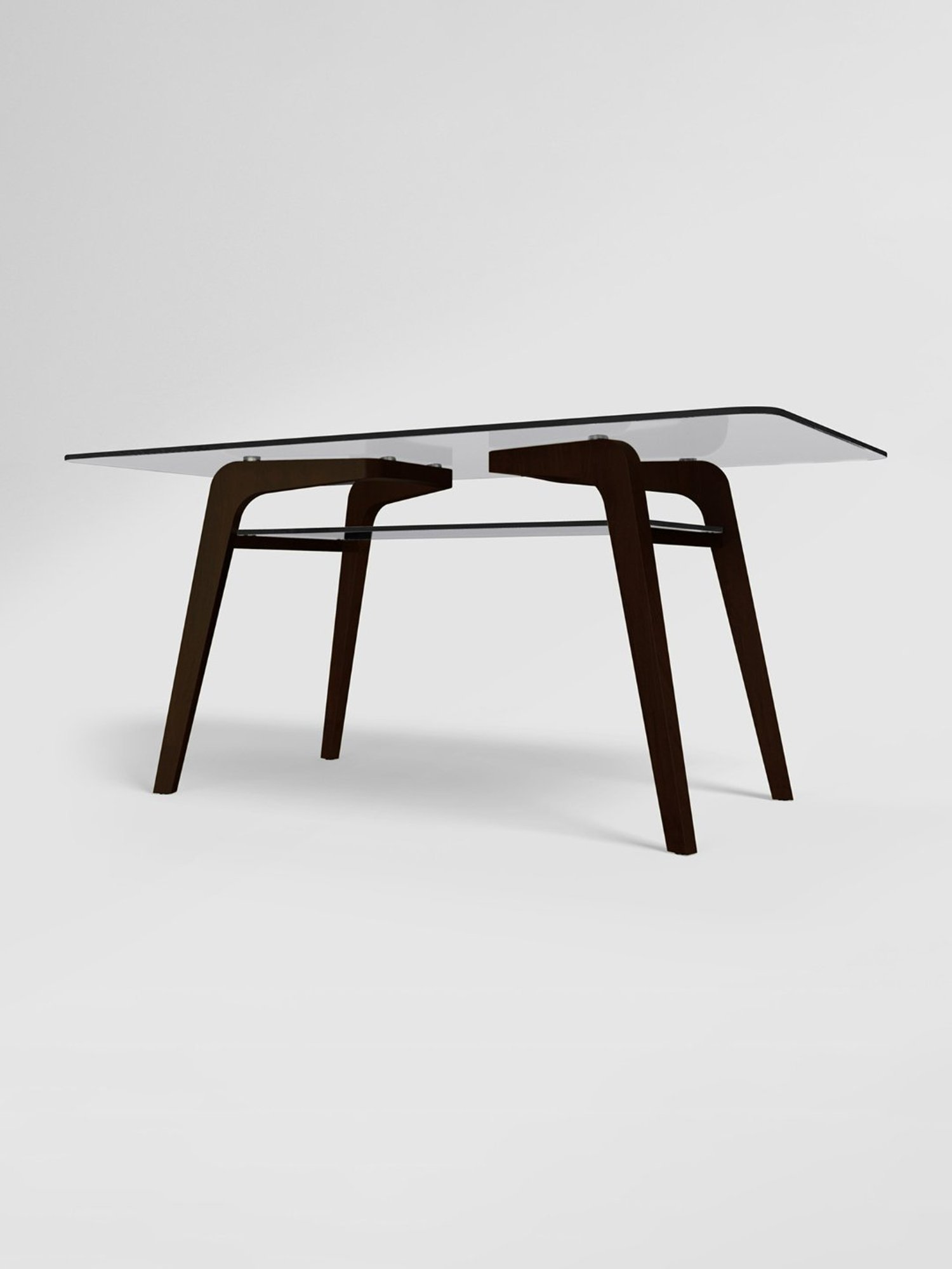 Godrej Interio Meridian Brown Tempered Glass 6 Seater Rectangular Dining Table