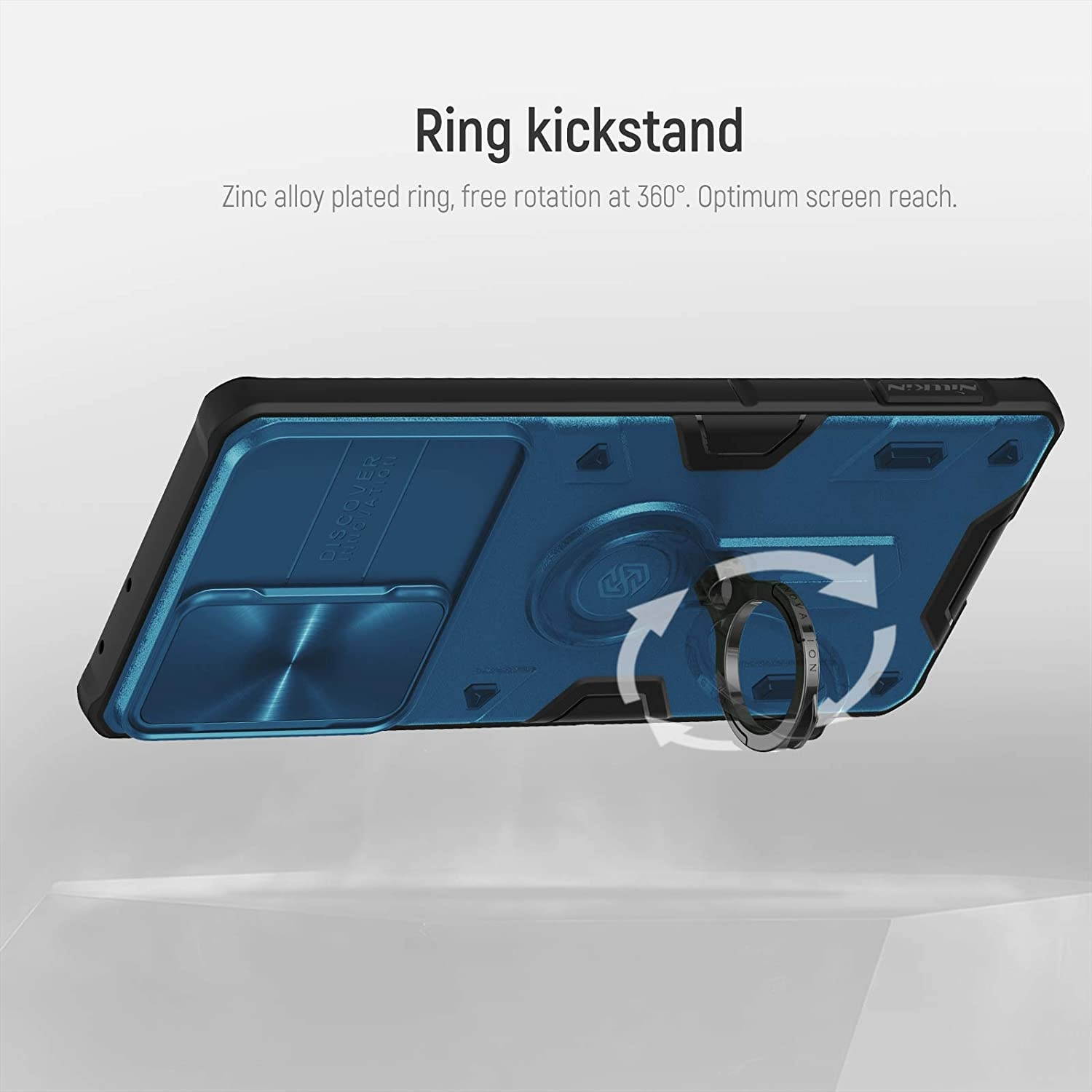 Nillkin for Samsung Galaxy S21 Ultra case Kickstand Slide Camera Protector Cover for Samsung Galaxy S21 Ultra 5g Case 6.8&rsquo&rsquo Shockproof TPU + PC Anti-Slip Protection case Blue