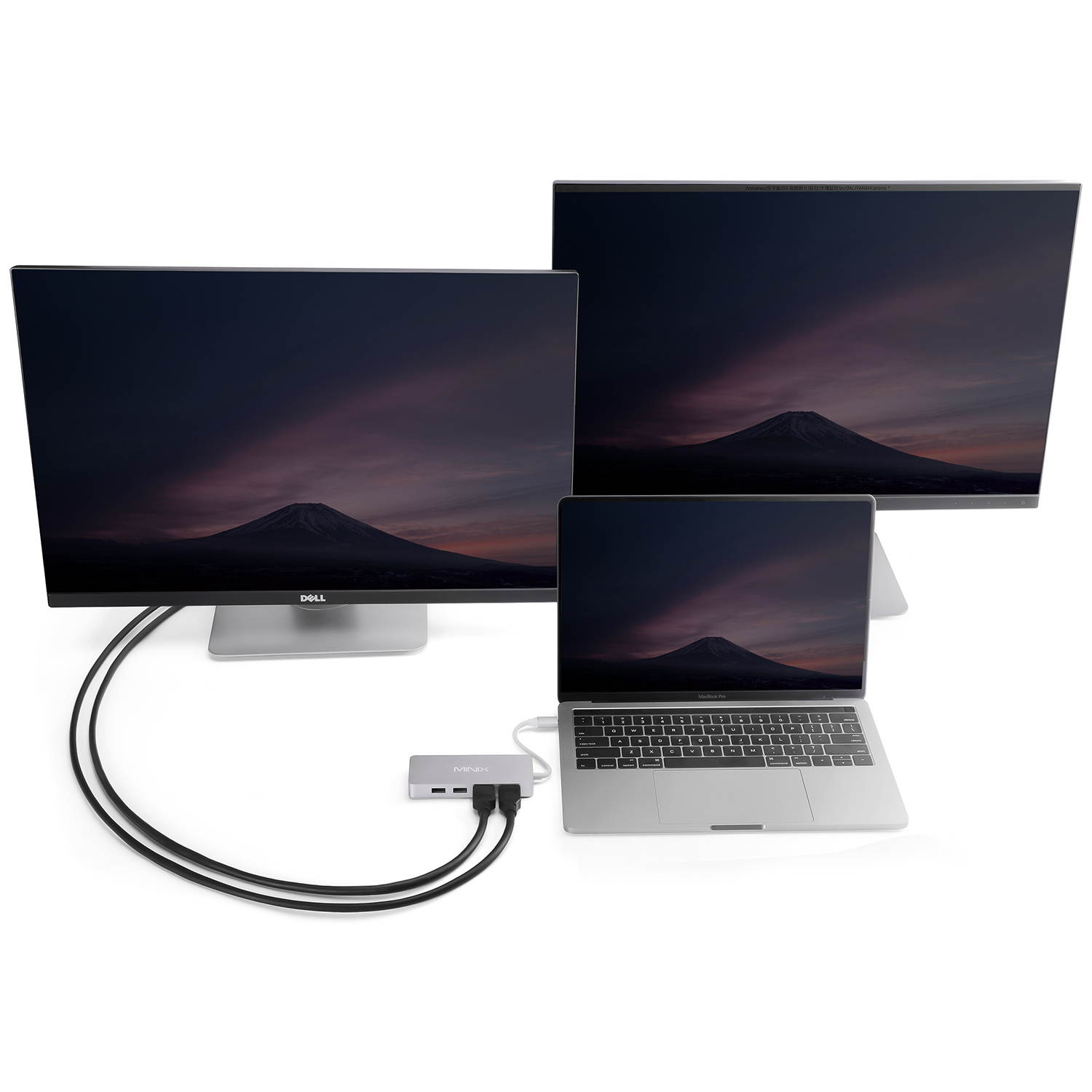 MINIX USB-C Hub Multiport Adapter with Dual HDMI Output, 4K Adapter, 3 USB 3.0 Ports, Gigabit Ethernet Port,USB-C Charging Port, Micro SD/SD Card Readers for Apple MacBook/MacBook Pro. (Silver)