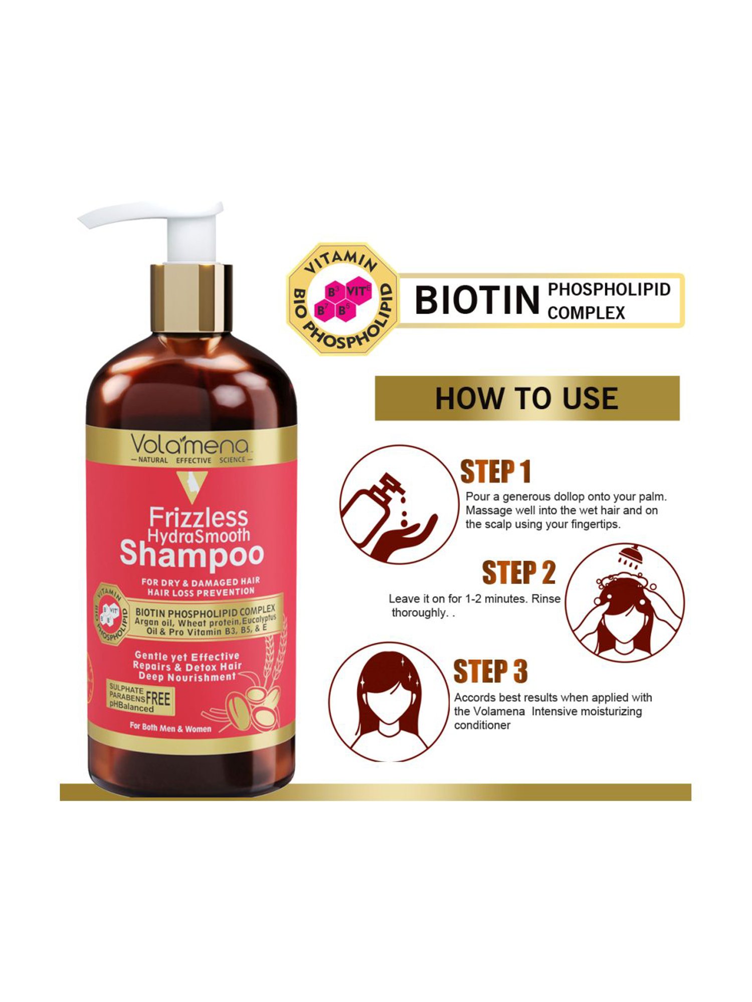 Volamena Frizzless Hydrasmooth Shampoo - 300 ml