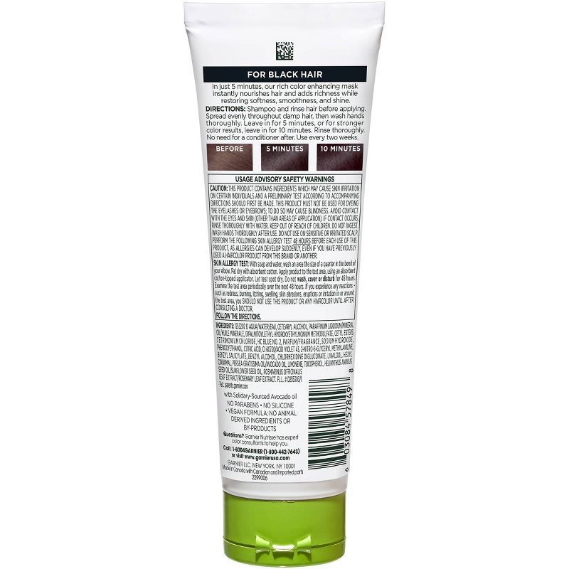 Garnier Nutrisse Color Reviver 5 Minute Nourishing Color Hair Mask - Rich Black - 4.2 fl oz