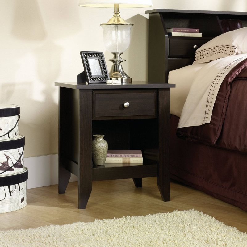 Shoal Creek Nightstand with Drawer & Storage Shelf - Jamocha Wood - Sauder