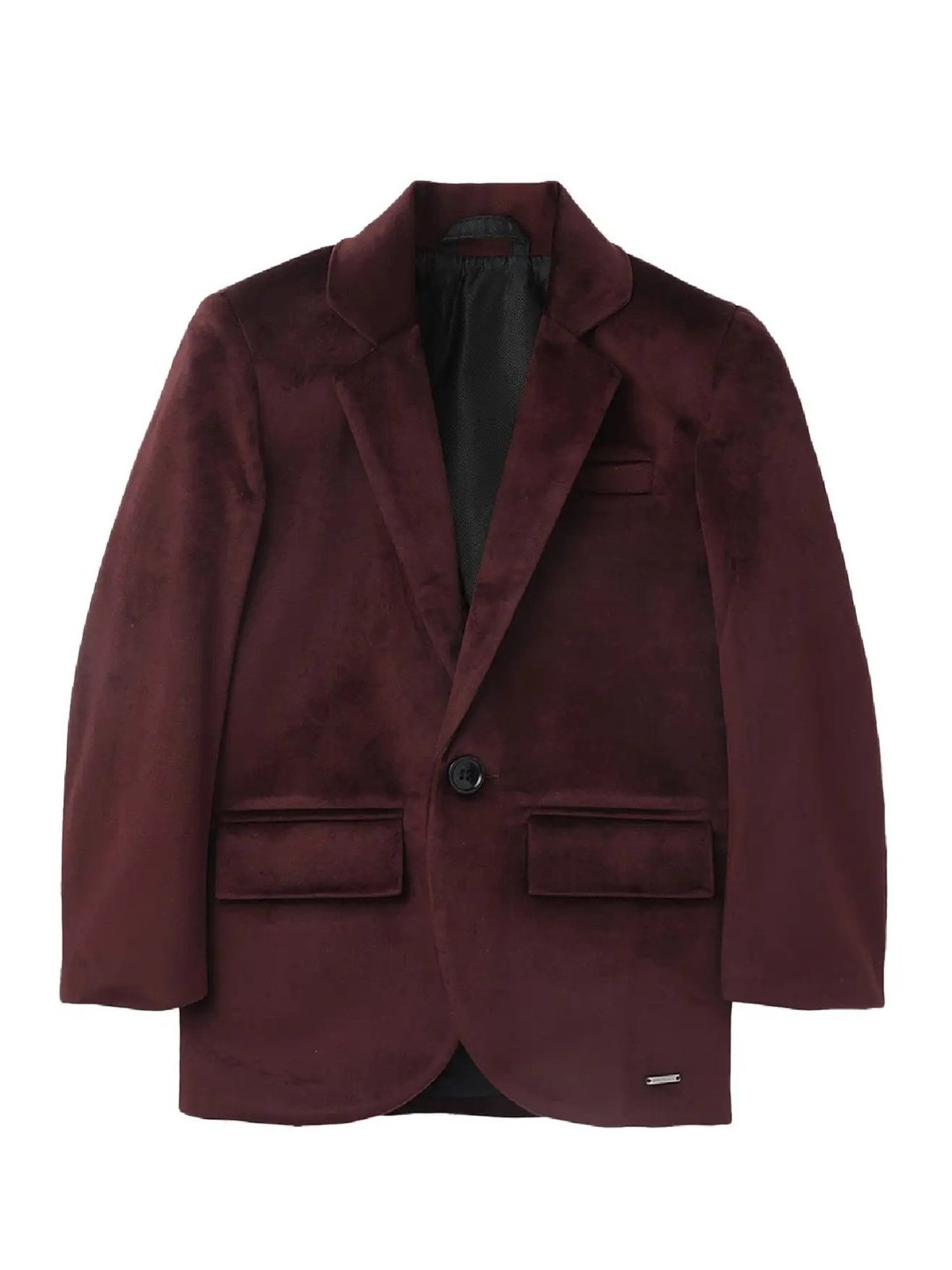 Blue Giraffe Kids Maroon Solid  Blazer