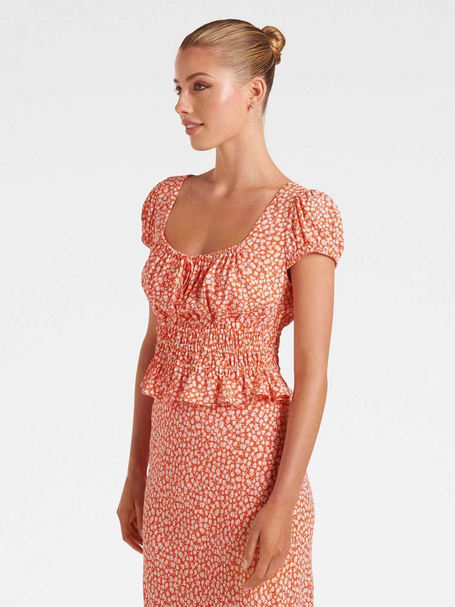 Forever New Orange Printed Top