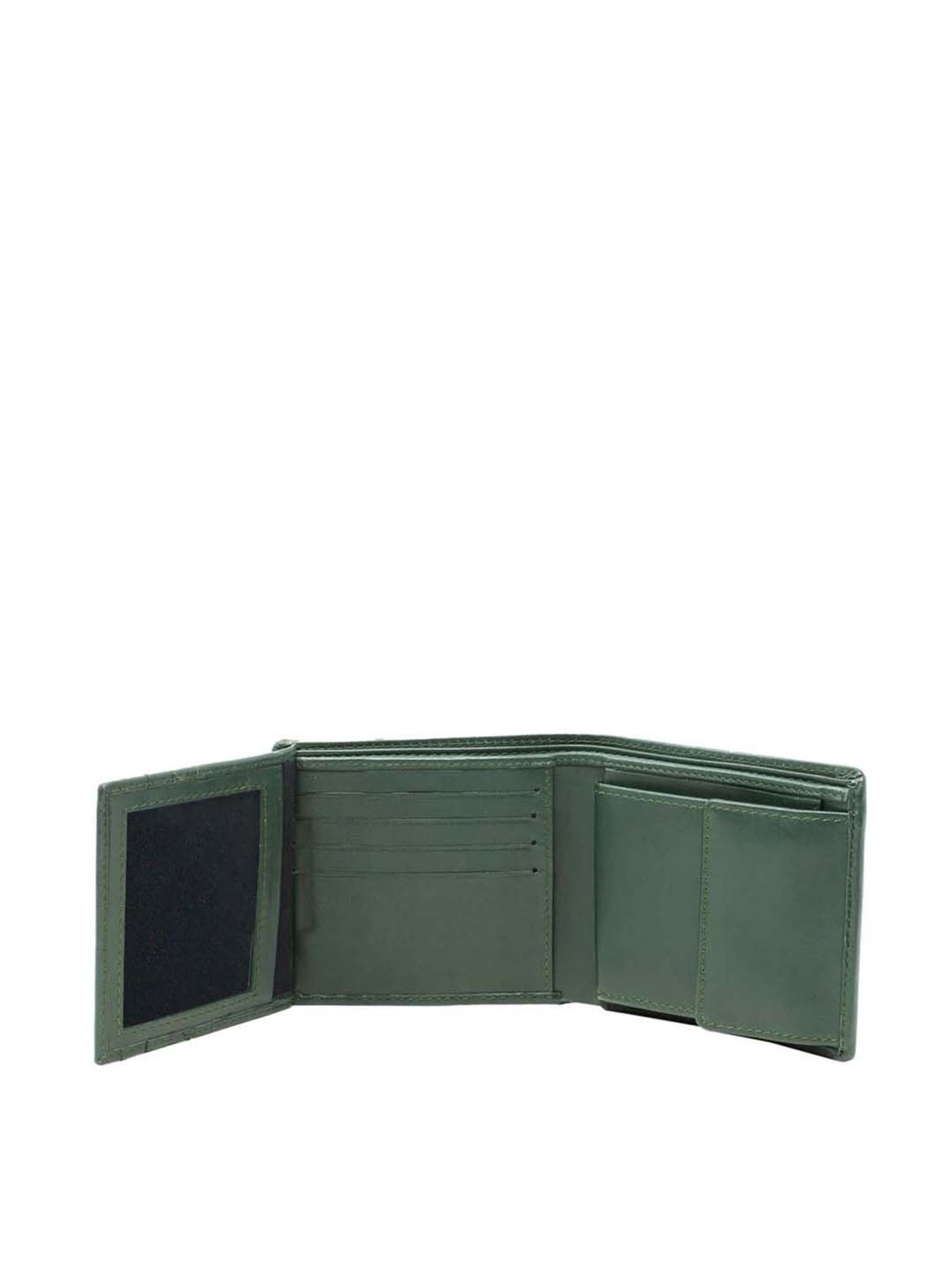 Tohl Green Casual Leather Bi-Fold Wallet for Men