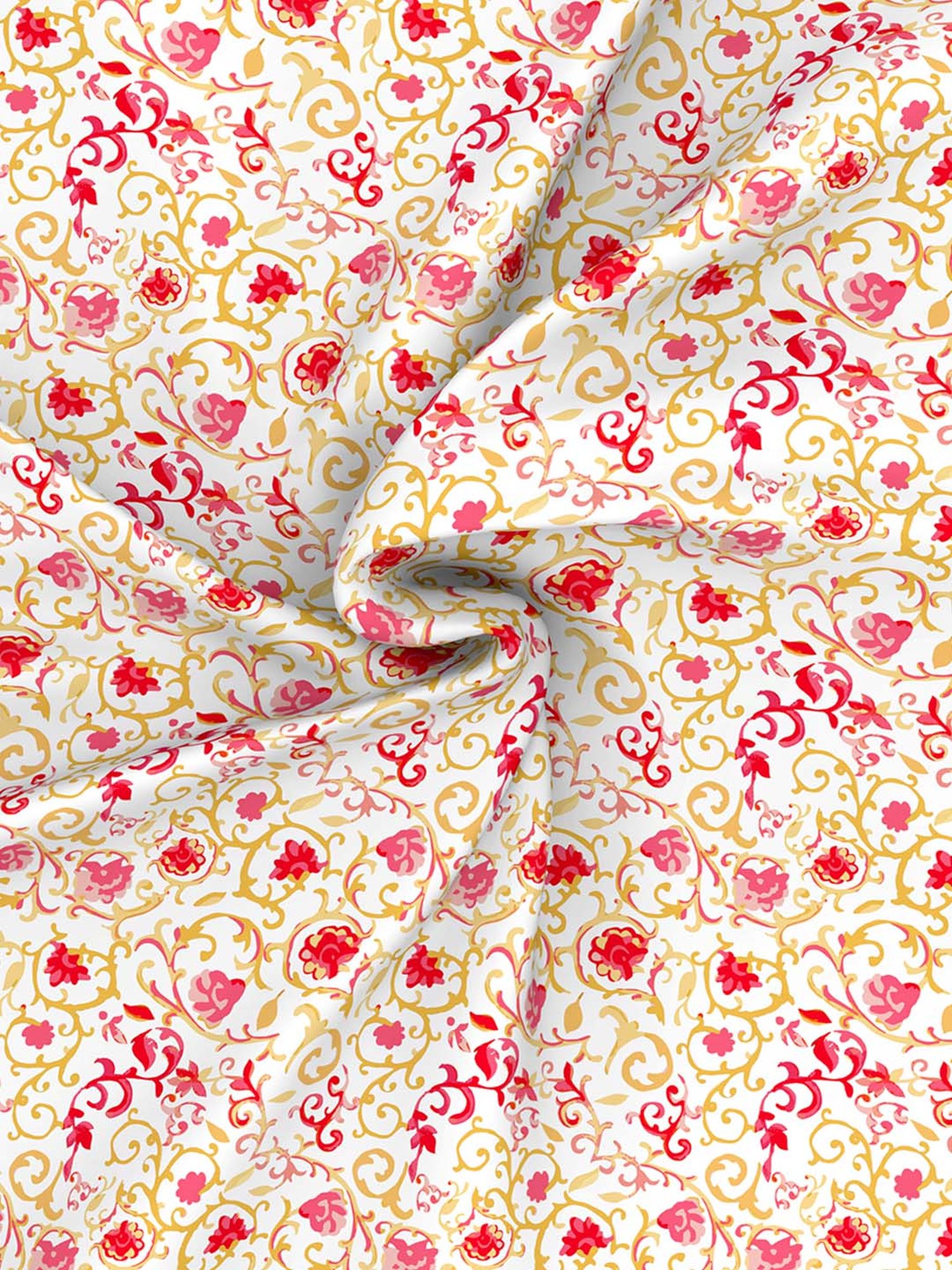 Maspar Modern Sanctuary Red & Yellow Cotton 210 TC Bed Sheet Set