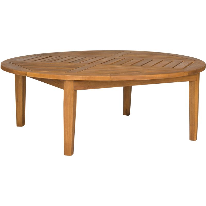 Danville Round Patio Coffee Table - Natural - Safavieh