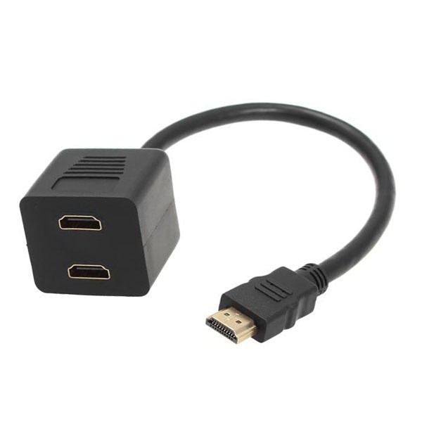 30cm HDMI Splitter Adapter Y Verteiler Stecker mit 2 Kupplung Gel