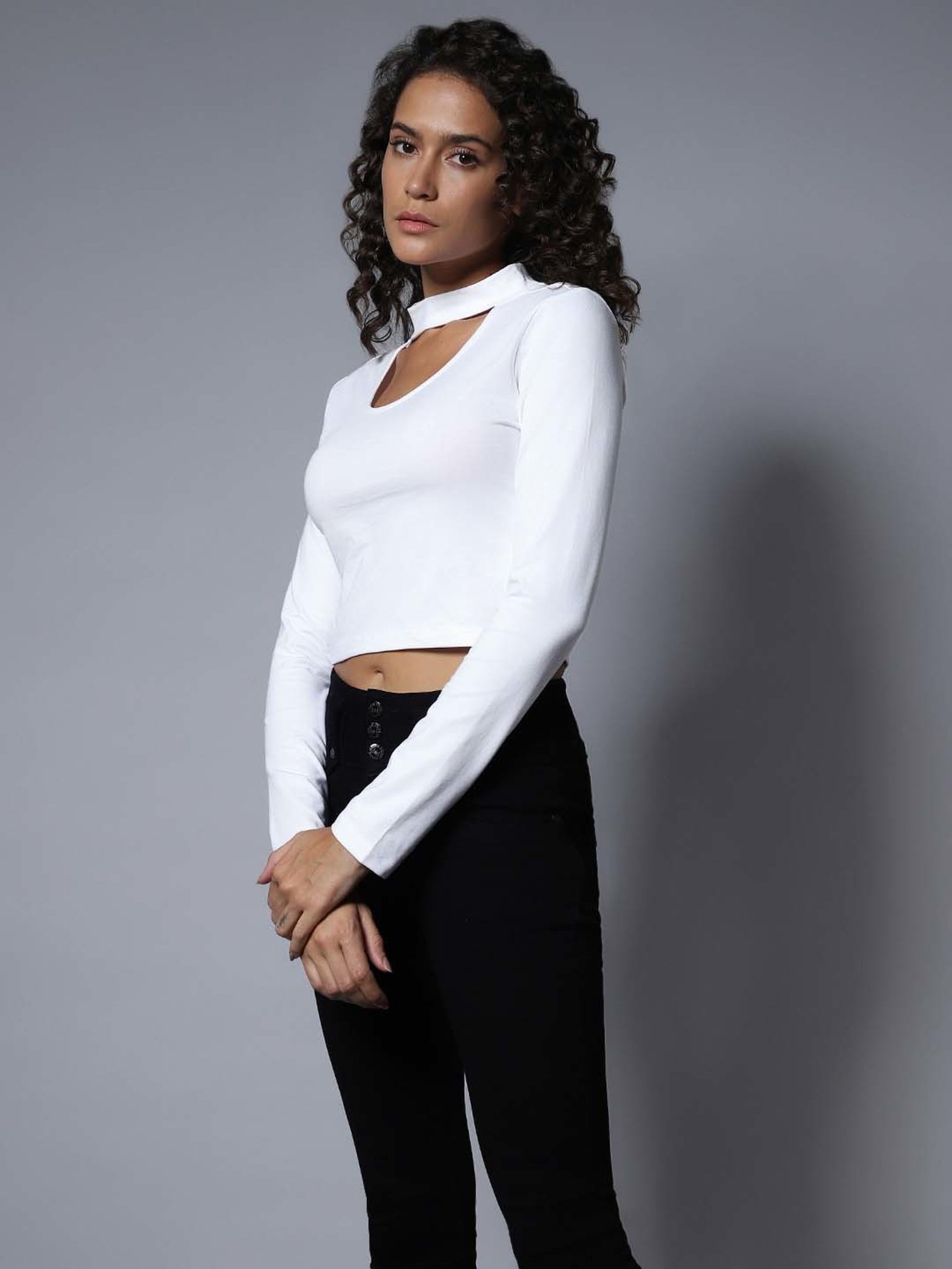 High Star White Crop Top