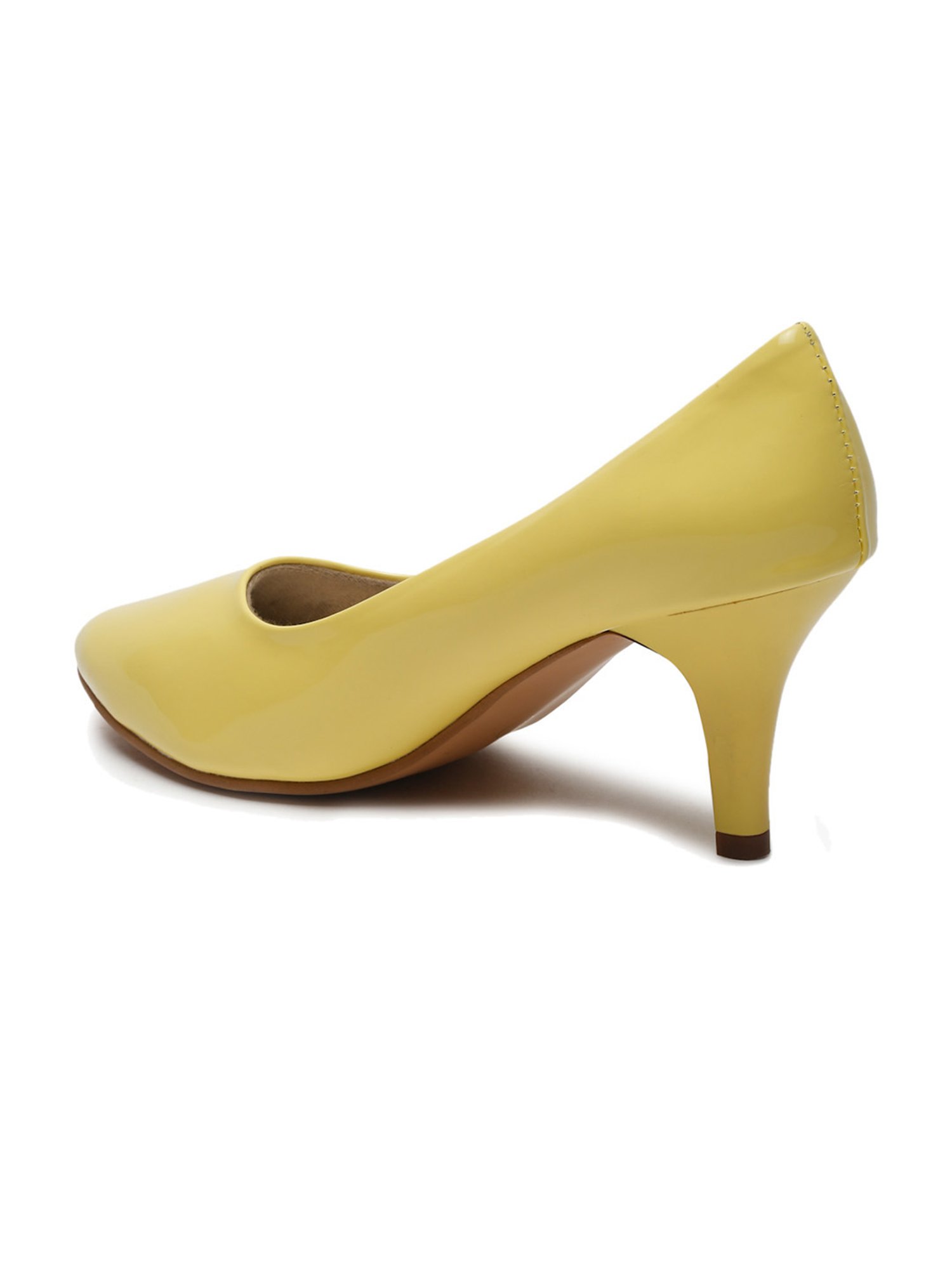 Flat N Heels Women's Yellow Stiletto Pumps