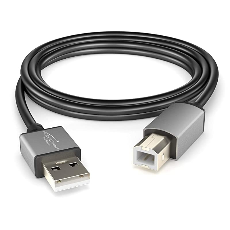 USB B 2.0 Cable &ndash; 6 feet &ndash; (USB A to USB B for Printers, Scanners, and Fax Machines, Black, Space Gray) &ndash; Pro Series
